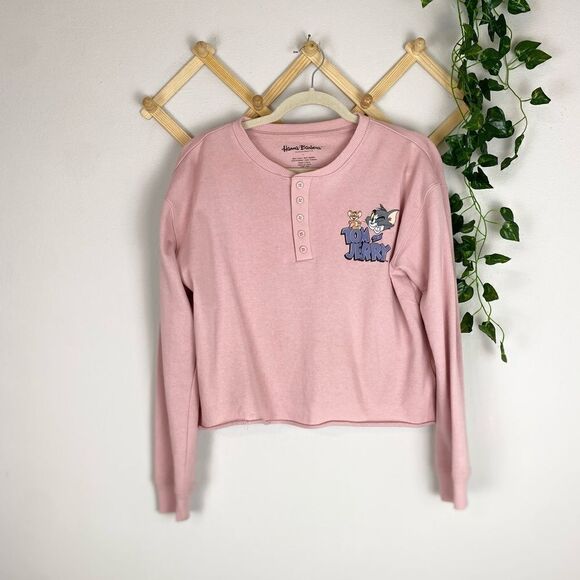 HANNA BARBERA Tom & Jerry Crop Long Sleeve Top K337 - Picture 1 of 7
